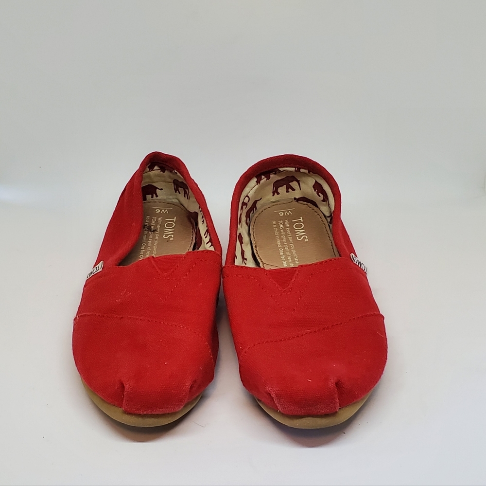 Toms Women's Classic Solid Canvas Slip on Flats Shoe's US Size 6